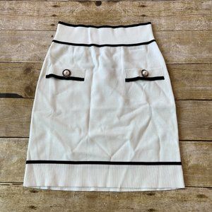 Lovers + Friends White and Black Mini Skirt